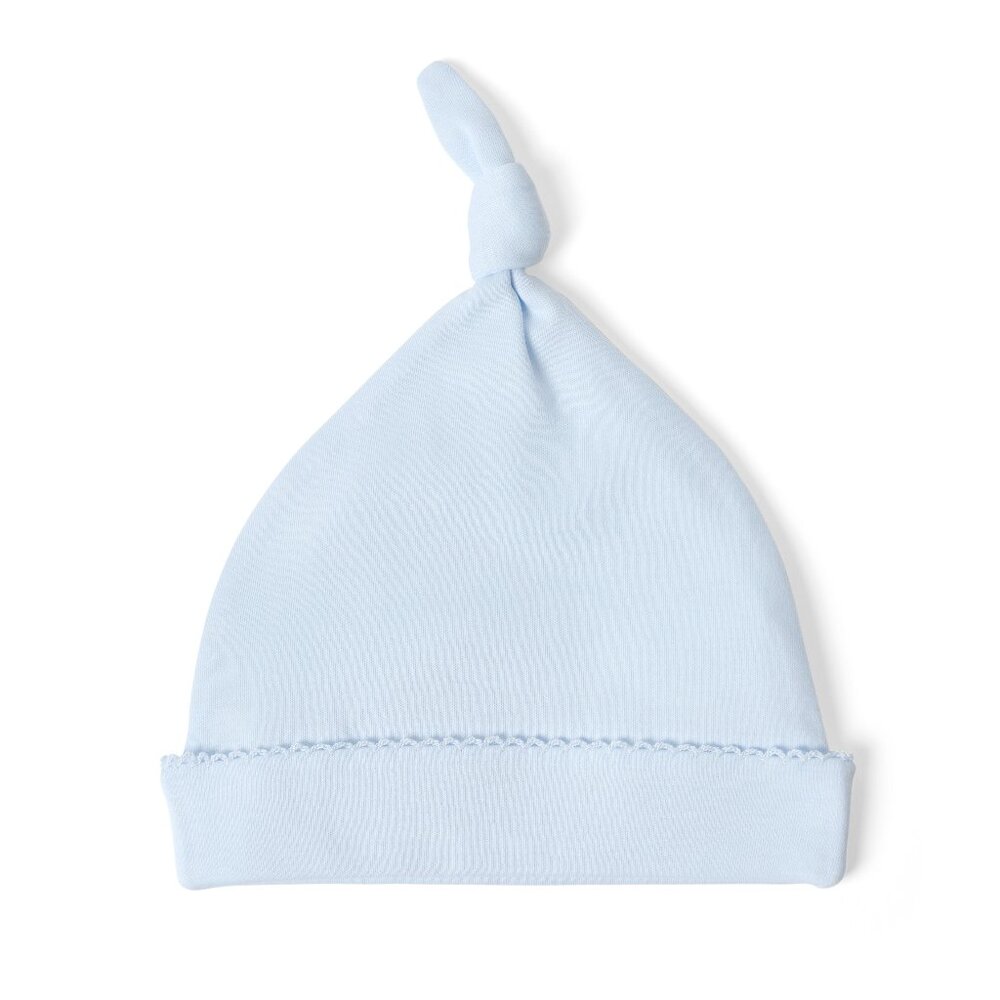 Classic Baby Top Knot Hat in Pima Cotton Blue